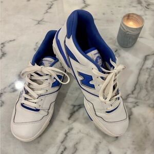 New Balance 550 White & Team Royal Blue Sneakers - Size 9 US